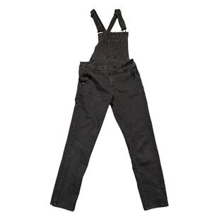 Wallflower Women's Medium Black Denim Overalls Suspender Style Back Pants